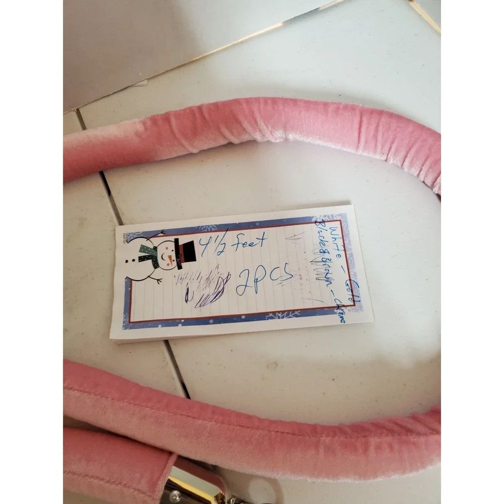 pink velvet stanchion rope commonly used for crowd control or events 2pc 4.5 Ft